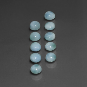 天然拉利玛石，圆形切割，5.00毫米，不透明