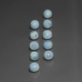 天然拉利玛石，圆形切割，5.17毫米，不透明