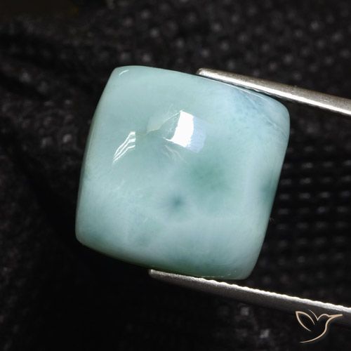 11.20ct 天然 浅绿蓝 拉里马尔, 正方形, 不透明
