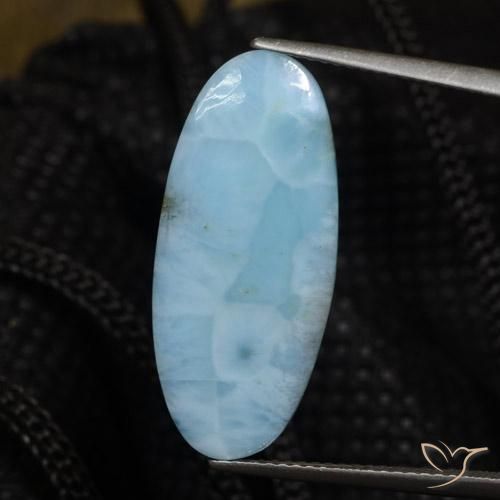 8.26ct 天然 水蓝 拉里马尔, 椭圆形, 不透明