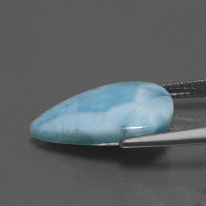 5.60克拉天然拉里马尔，梨形，不透明