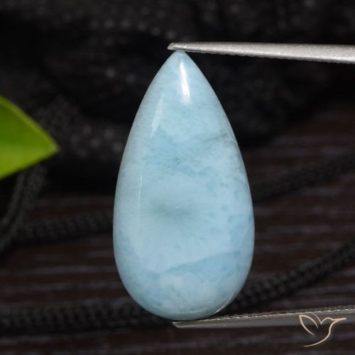9.34ct 天然 浅蓝色 拉里马尔, 梨形, 不透明