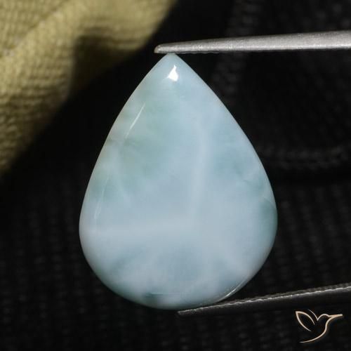 9.04ct 天然 浅蓝色 拉里马尔, 梨形, 不透明