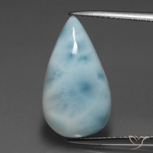 5.92ct 天然 淡蓝色 拉里马尔, 梨形, 不透明