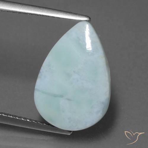 5.33ct 天然 淡天蓝色 拉里马尔, 梨形, 不透明