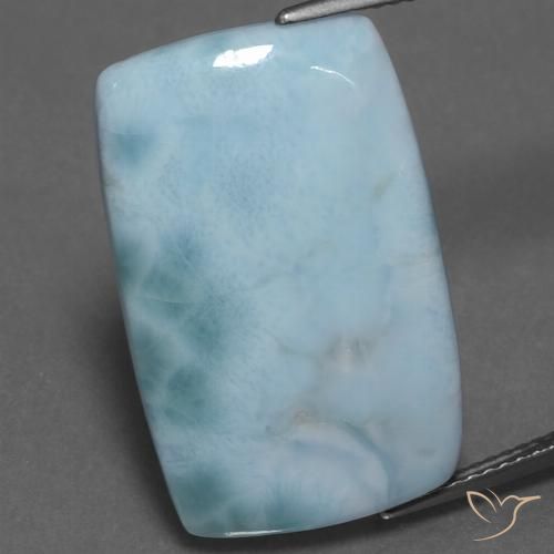 15.43ct 天然 浅绿蓝 拉里马尔, 狭长方形, 不透明