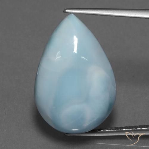 16.87ct 天然 淡蓝色 拉里马尔, 梨形, 不透明