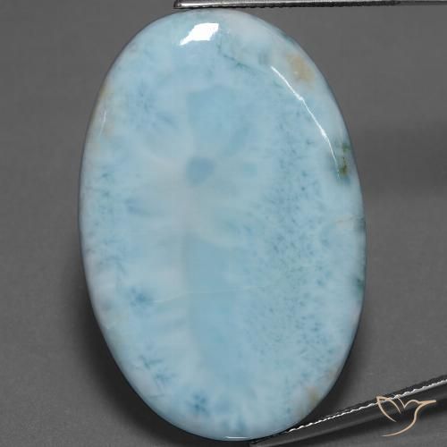 53.89ct 天然 浅蓝绿色 拉里马尔, 椭圆形, 不透明