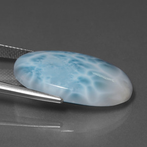 22.03克拉天然拉里马尔，椭圆形切割，不透明