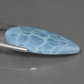 28.91克拉天然拉里马尔，梨形，不透明