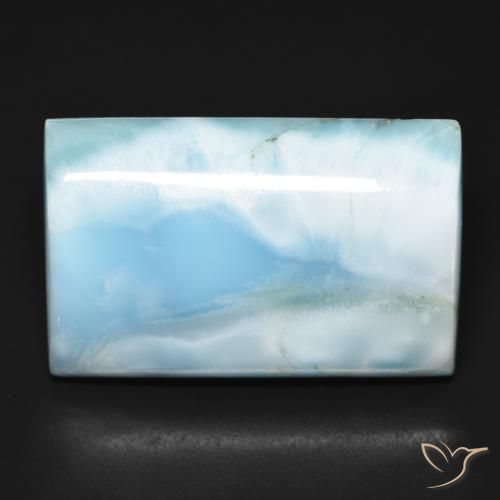 56.47ct 天然 浅蓝色 拉里马尔, 狭长方形, 不透明