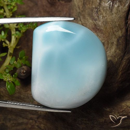 44.58ct 天然 浅绿蓝 拉里马尔, 花式切割, 不透明