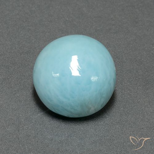 5.96ct 天然 浅绿蓝 拉里马尔, 圆形的, 不透明