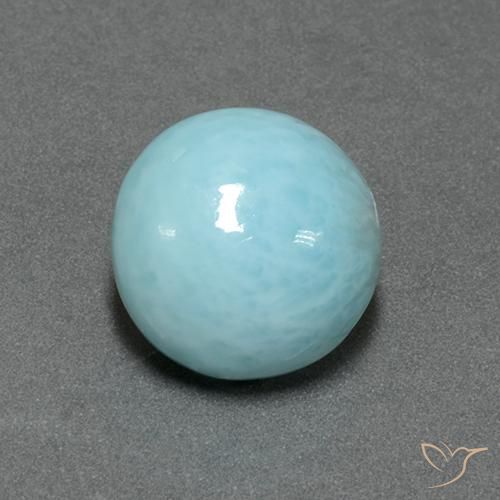 5.96克拉天然拉里马尔，圆形的，不透明