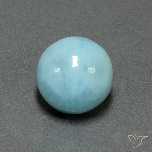 6.79ct 天然 浅蓝色 拉里马尔, 圆形的, 不透明