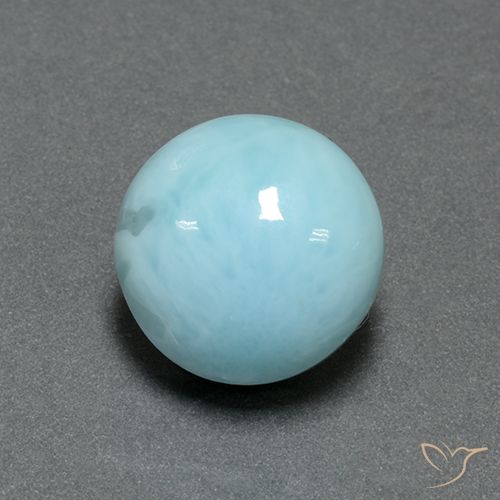 6.50ct 天然 浅蓝色 拉里马尔, 圆形的, 不透明
