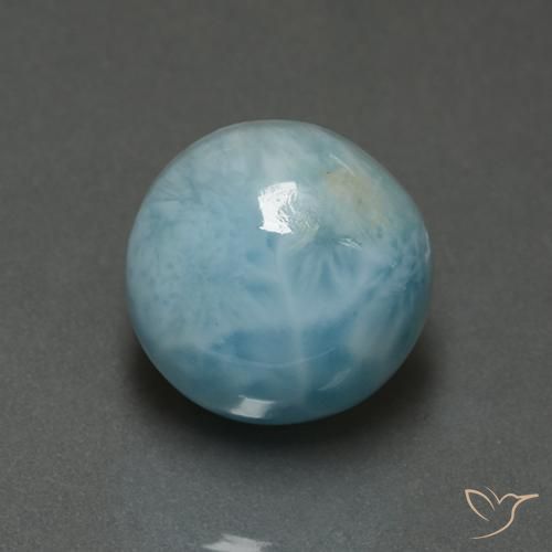 6.73ct 天然 浅蓝色 拉里马尔, 圆形的, 不透明