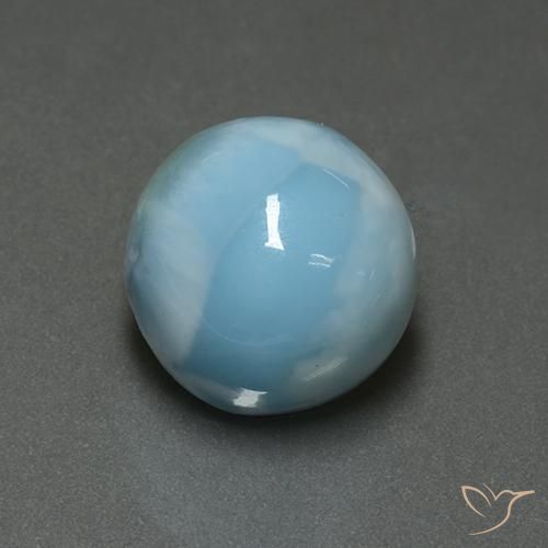 7.09克拉天然拉里马尔，圆形的，不透明