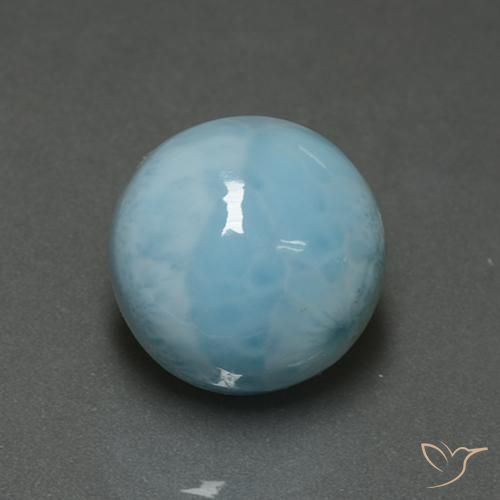 6.82克拉天然拉里马尔，圆形的，不透明