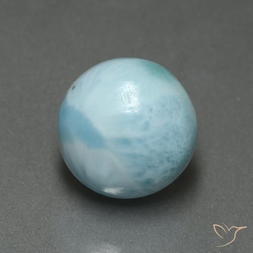 6.37ct 天然 浅蓝色 拉里马尔, 圆形的, 不透明