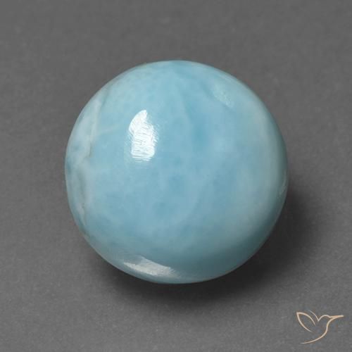 6.89ct 天然 天蓝 拉里马尔, 圆形的, 不透明