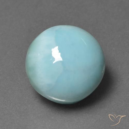 6.92ct 天然 浅蓝色 拉里马尔, 圆形的, 不透明