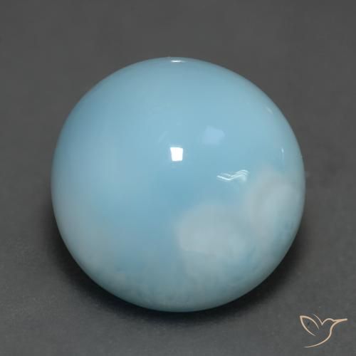 6.20ct 天然 水蓝 拉里马尔, 圆形的, 半透明