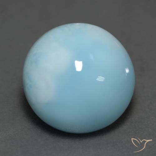 6.20克拉天然拉里马尔，圆形的，半透明
