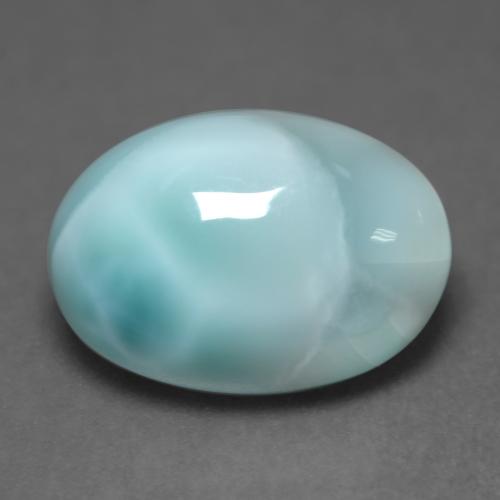 4.83克拉天然绿松石拉利玛石，椭圆形切割，14.1×10毫米，半透明