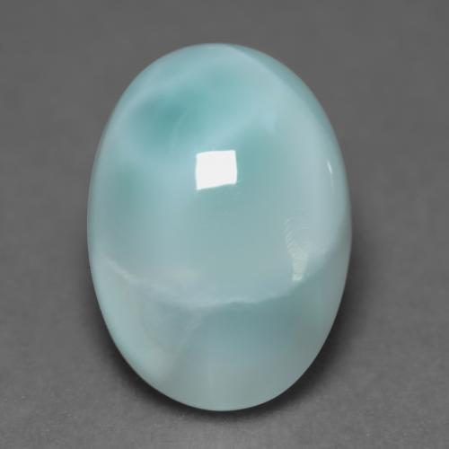 4.83克拉天然绿松石拉利玛石，椭圆形切割，14.1×10毫米，半透明