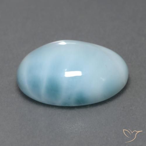 5.91克拉天然拉里马尔，椭圆形，半透明