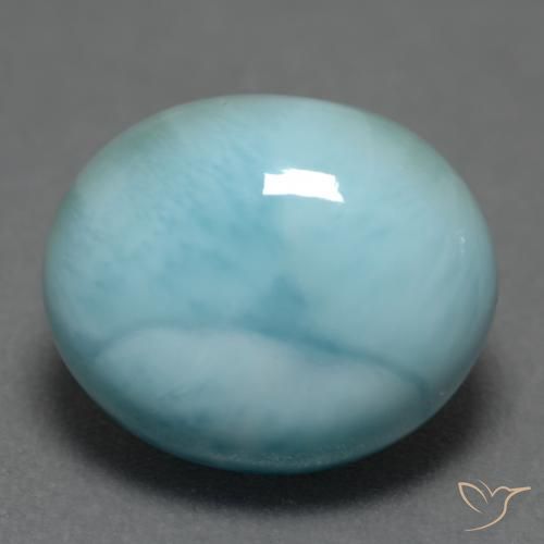 5.46克拉天然拉里马尔，椭圆形，不透明