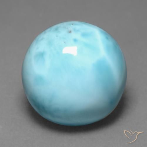 7.66ct 天然 浅绿蓝 拉里马尔, 圆形的, 不透明