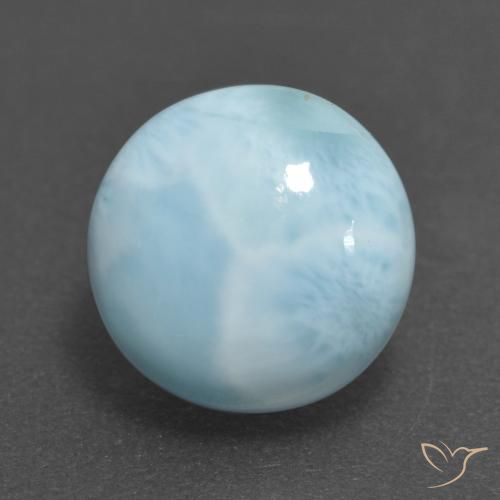 3.26ct 天然 浅蓝色 拉里马尔, 圆形的, 不透明