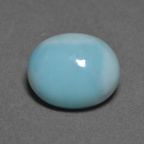 4.30克拉天然绿松石拉利玛石，椭圆形切割，10.9×9毫米，不透明