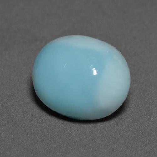 4.30克拉天然绿松石拉利玛石，椭圆形切割，10.9×9毫米，不透明