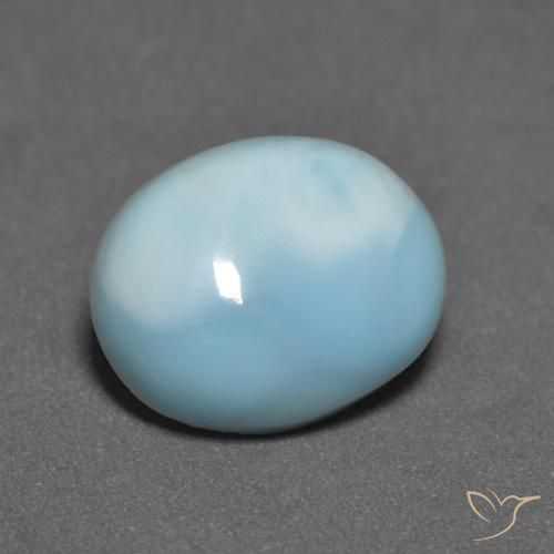 3.76ct 天然 浅蓝绿色 拉里马尔, 椭圆形, 不透明