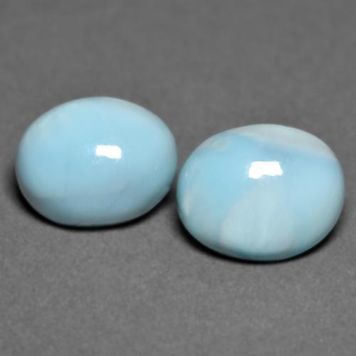 6.43天然绿松石拉利玛石，椭圆形切割，11.1×9毫米，不透明