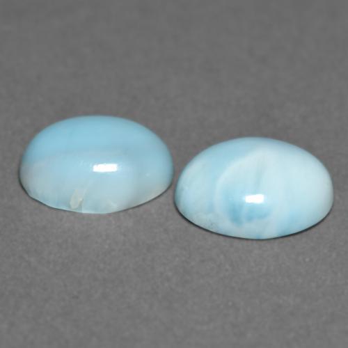 6.43天然绿松石拉利玛石，椭圆形切割，11.1×9毫米，不透明