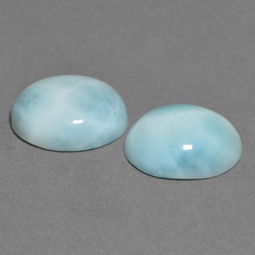 6.86天然拉利玛石，椭圆形切割，11.2×9.1毫米，不透明