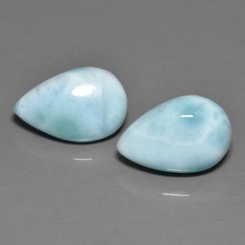 4.09天然拉利玛石，梨形，12×7.9毫米，不透明