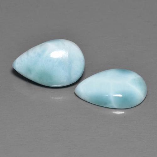 4.09天然拉利玛石，梨形，12×7.9毫米，不透明