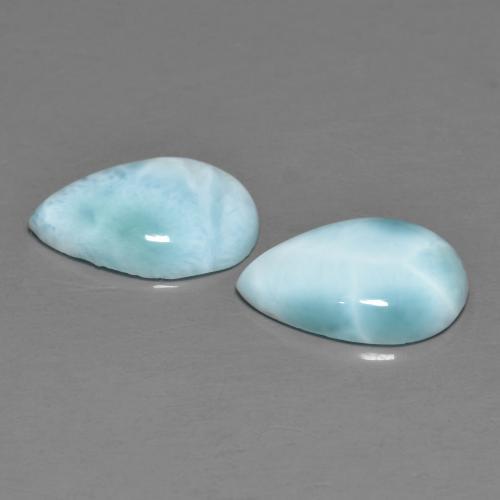 4.09天然拉利玛石，梨形，12×7.9毫米，不透明