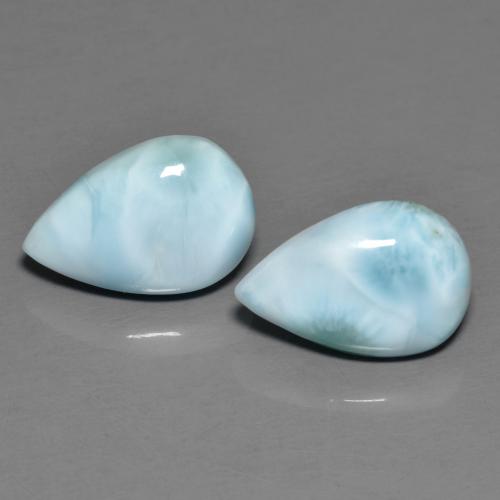 4.37天然拉利玛石，梨形，12.1×8.1毫米，不透明
