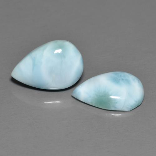 4.37天然拉利玛石，梨形，12.1×8.1毫米，不透明
