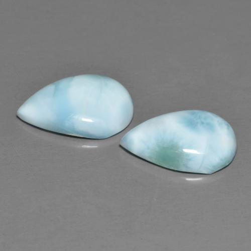 4.37天然拉利玛石，梨形，12.1×8.1毫米，不透明
