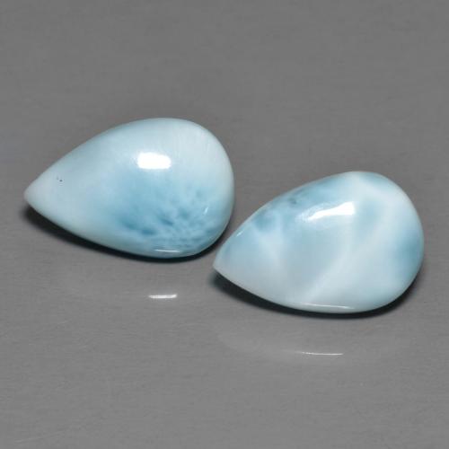 4.60天然拉利玛石，梨形，12×8毫米，不透明