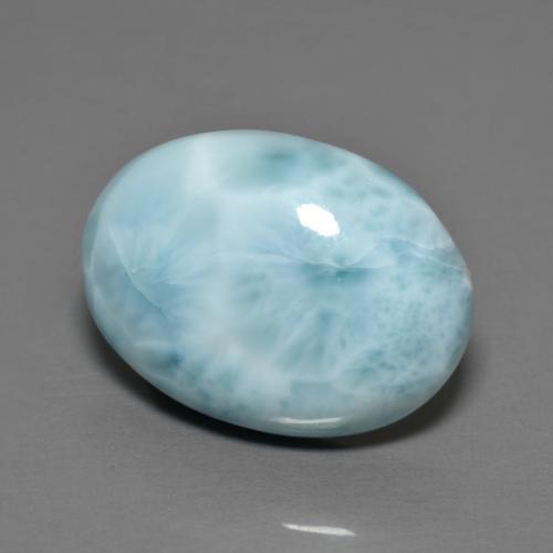 6.89克拉天然拉利玛石，椭圆形切割，16.1×11.9毫米，不透明