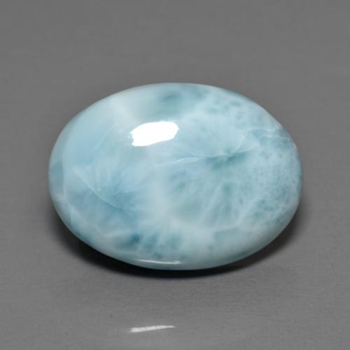 6.89克拉天然拉利玛石，椭圆形切割，16.1×11.9毫米，不透明
