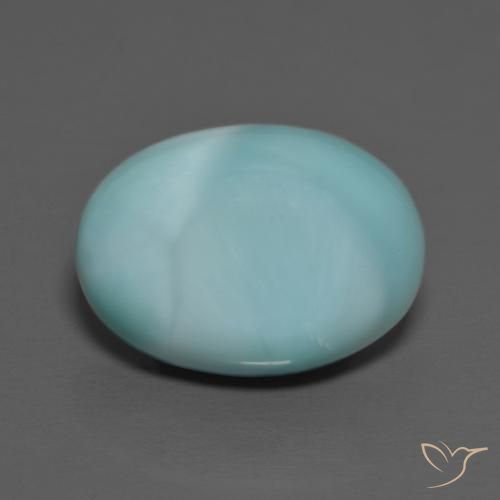 5.28ct 天然 浅蓝色 拉里马尔, 椭圆形, 不透明